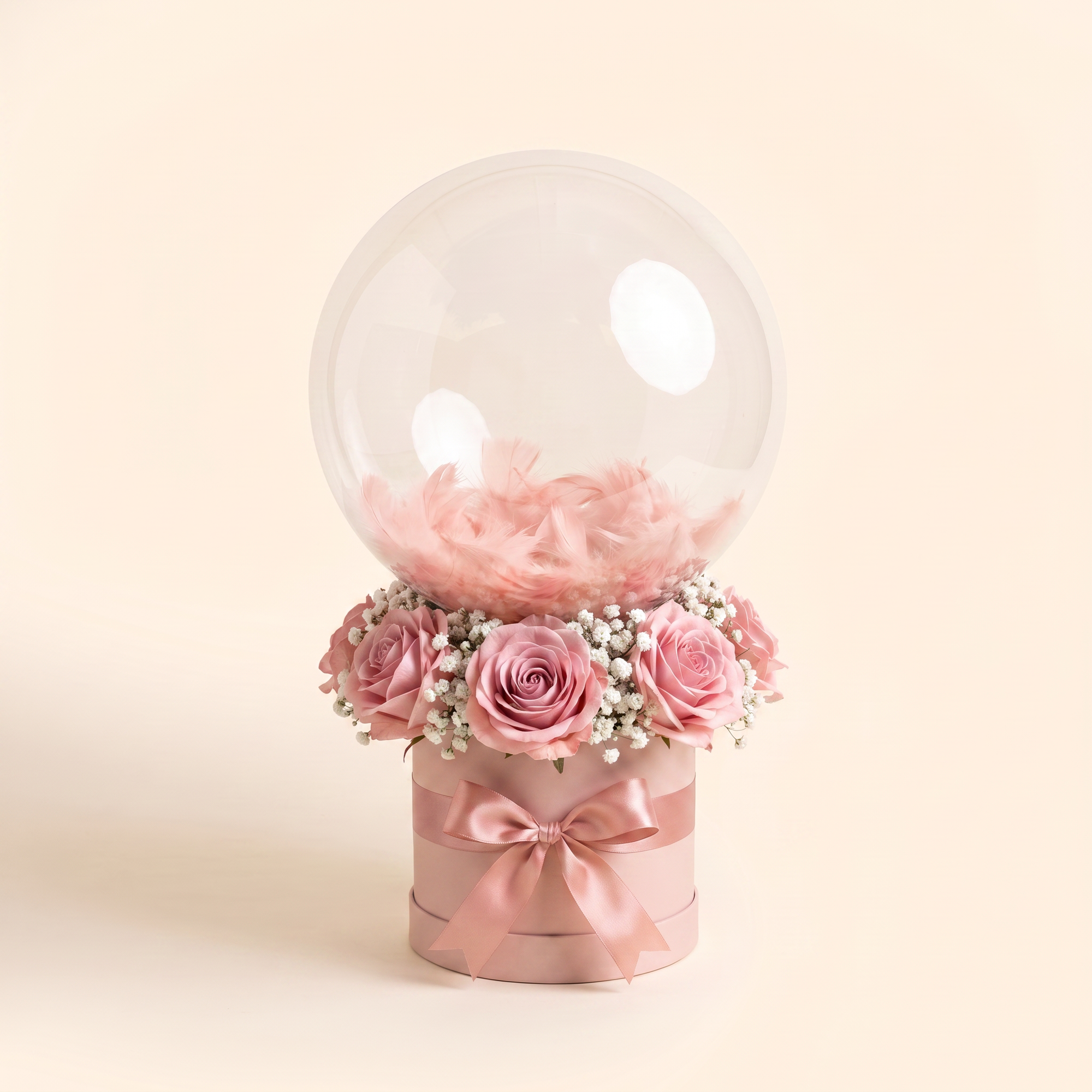 Pink box, pink roses