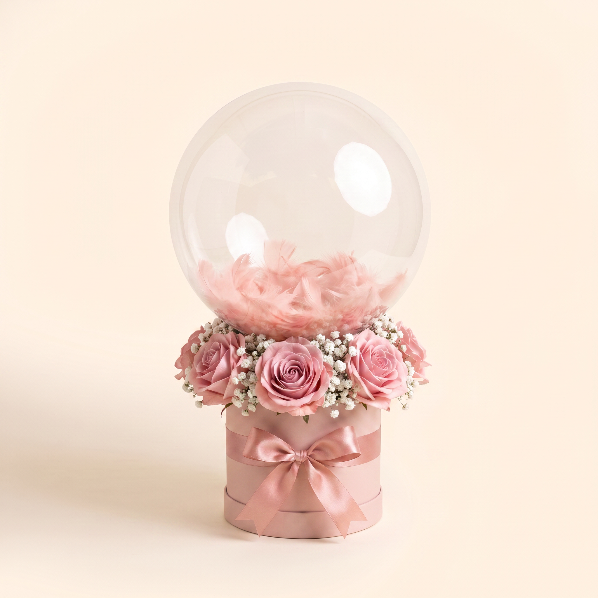 Pink box, pink roses